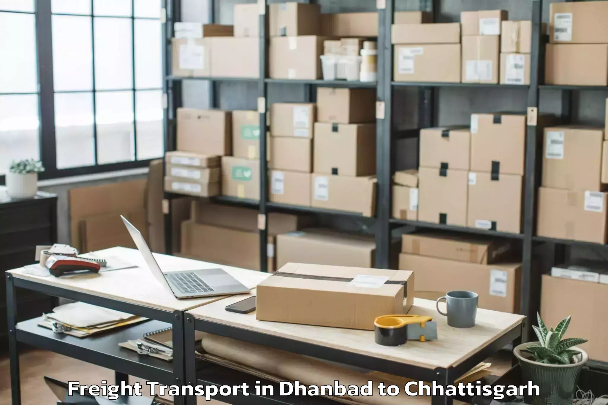 Reliable Dhanbad to Raj Nandgaon Freight Transport